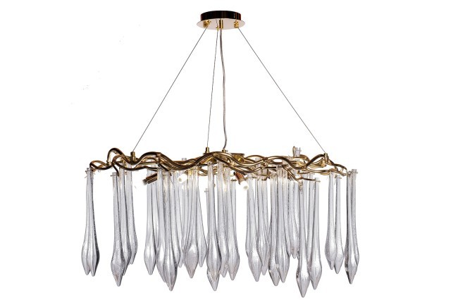 Люстра круглая "Капли" d.80*h.50см, золото (TT-00013329)