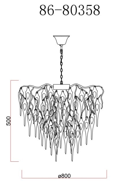 Люстра круглая "Капли" d.80*h.50см, золото (TT-00013329)