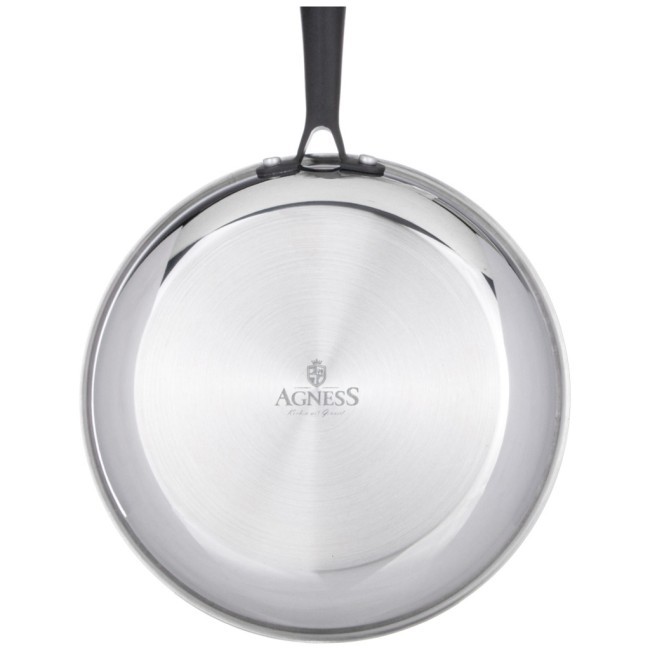 Сковорода c антипригарным покрытием "iron chef" agness 22*4.4cm технология 3-ply, нерж.сталь 18/10 Agness (947-101)