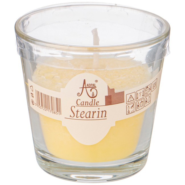 Свеча ароматическая стеариновая в стакане vanilla диаметр 7,5 см высота 7,5 Adpal (348-802)