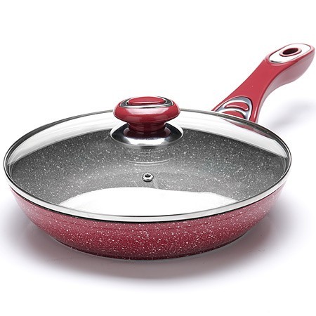 Сковорода 24см мрам/крошка с крышкой Mayer&Boch (26899)