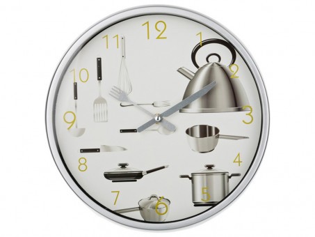 Часы настенные кварцевые "chef kitchen" 30*30*4 см.диаметр циферблата=27 см. Lefard (220-206)
