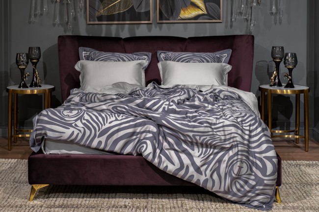 Пододеяльник Саванна принт тенсель серый 220*200 (TT-00011371)