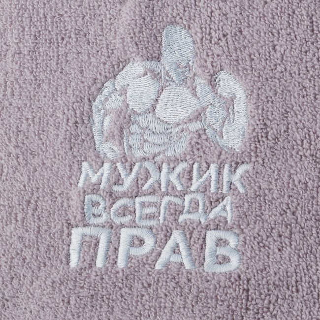 Полотенце "мужик всегда прав" коричневый, 50*90 см. 380 г/м2, м/х, х/б 100% SANTALINO (850-115)