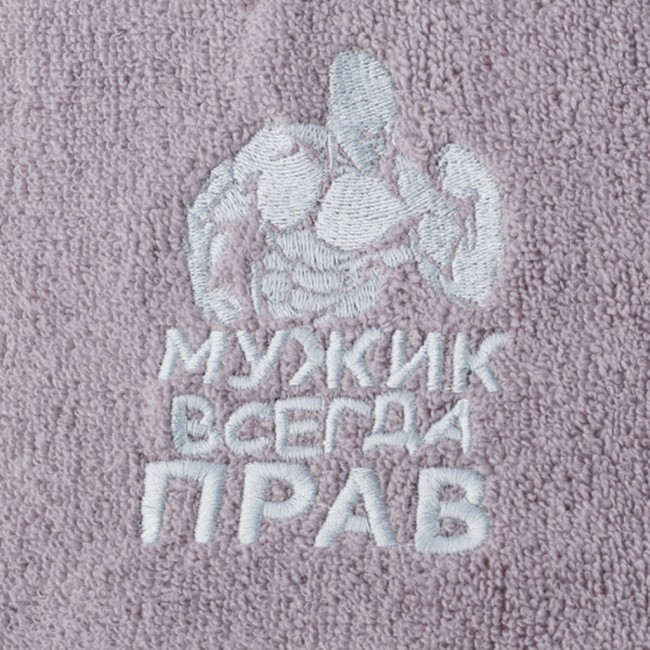 Полотенце "мужик всегда прав" коричневый, 50*90 см. 380 г/м2, м/х, х/б 100% SANTALINO (850-115)
