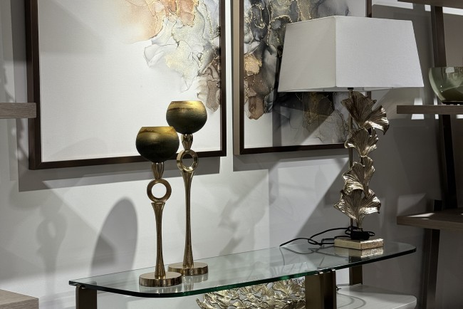 Лампа настольная "Gingko leaves" плафон кремовый h.80см (TT-00011294)