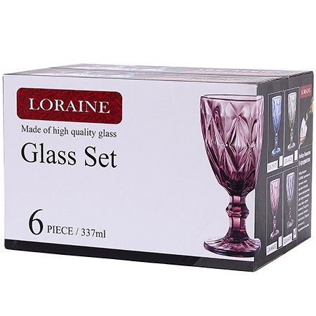 Набор бокалов 337 мл 6 шт серый LR (60436)