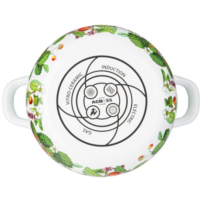 Кастрюля agness эмалированная с эмал.крышкой серия "фруктовая корзина", 2.0 л, 18*11 см Agness (934-561)