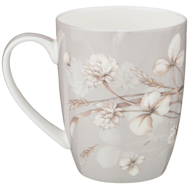 Кружка lefard "white flower" 400 мл серая Lefard (415-2122) Кружка lefard "white flower" 400 мл серая Lefard (415-2122)