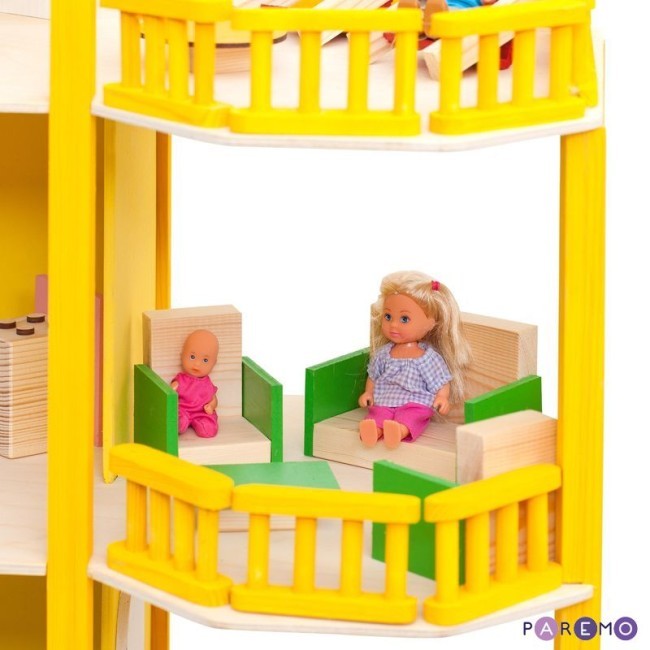 Деревянный кукольный домик "Солнечная Ривьера", с мебелью 21 предмет в наборе, для кукол 15 см (PD216-01) Деревянный кукольный домик "Солнечная Ривьера", с мебелью 21 предмет в наборе, для кукол 15 см (PD216-01)