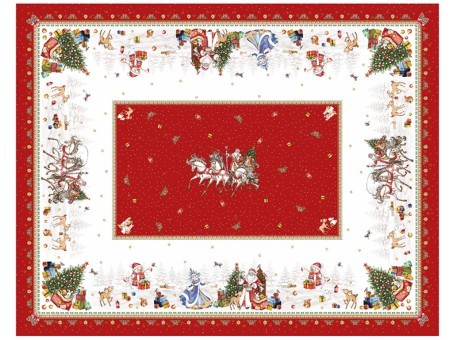 Скатерть "с новым годом" 140х180см, красный, 100% хлопок,твил пропитка Lefard (850-763-2)