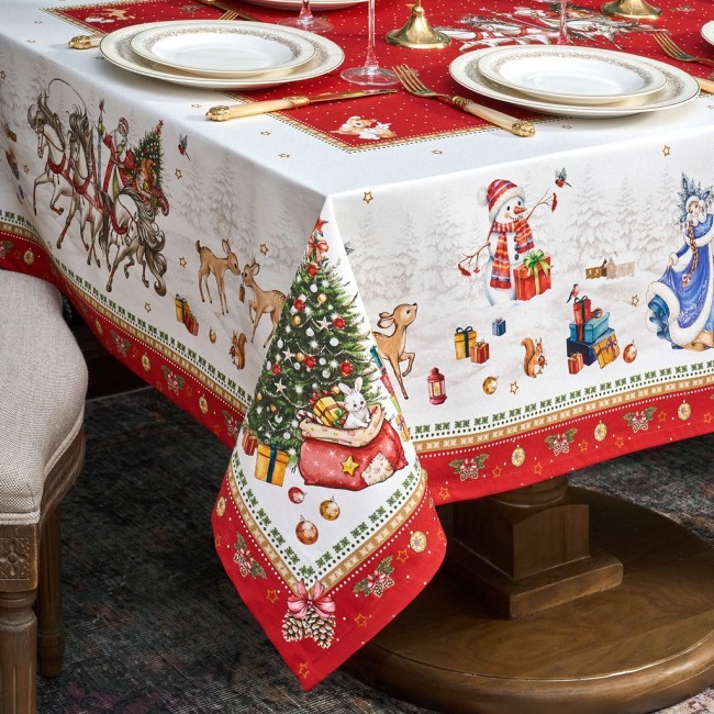 Скатерть "с новым годом" 140х180см, красный, 100% хлопок,твил пропитка Lefard (850-763-2) Скатерть "с новым годом" 140х180см, красный, 100% хлопок,твил пропитка Lefard (850-763-2)