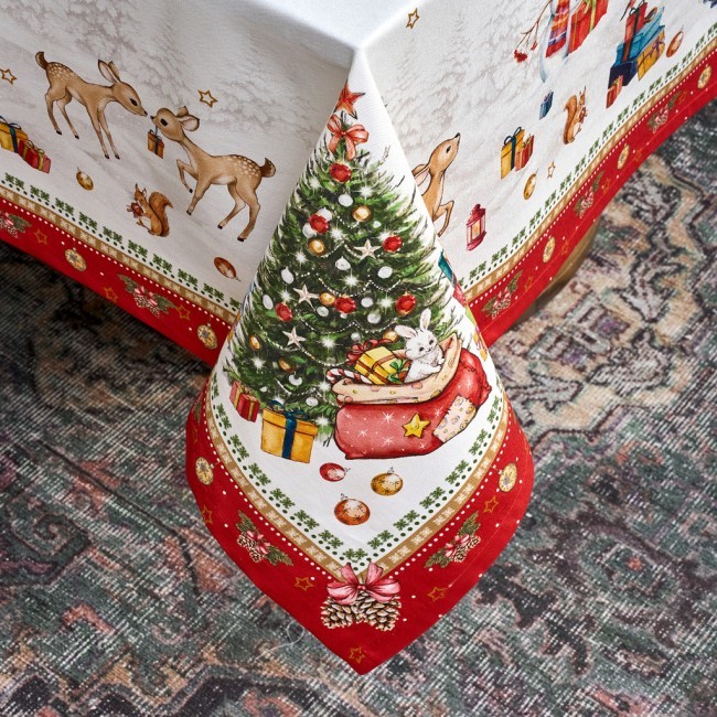 Скатерть "с новым годом" 140х180см, красный, 100% хлопок,твил пропитка Lefard (850-763-2) Скатерть "с новым годом" 140х180см, красный, 100% хлопок,твил пропитка Lefard (850-763-2)