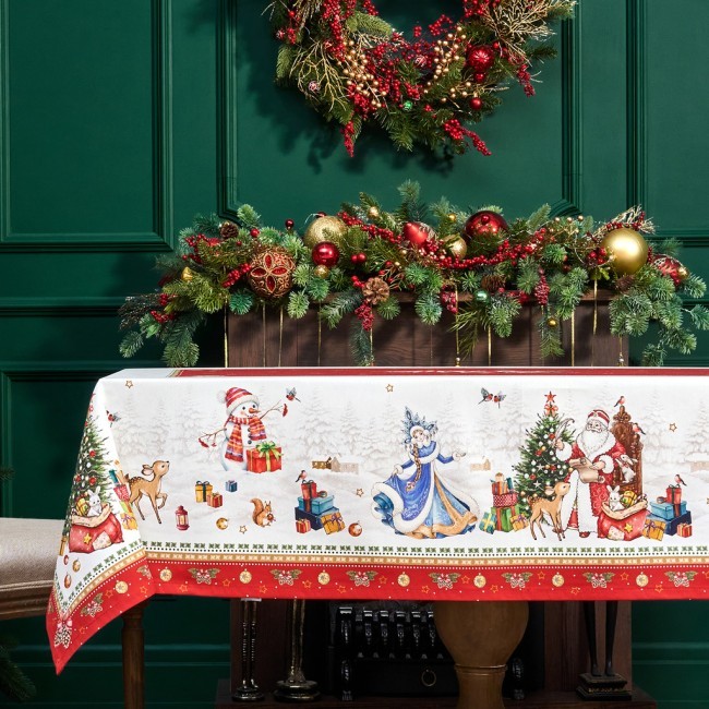 Скатерть "с новым годом" 140х180см, красный, 100% хлопок,твил пропитка Lefard (850-763-2) Скатерть "с новым годом" 140х180см, красный, 100% хлопок,твил пропитка Lefard (850-763-2)