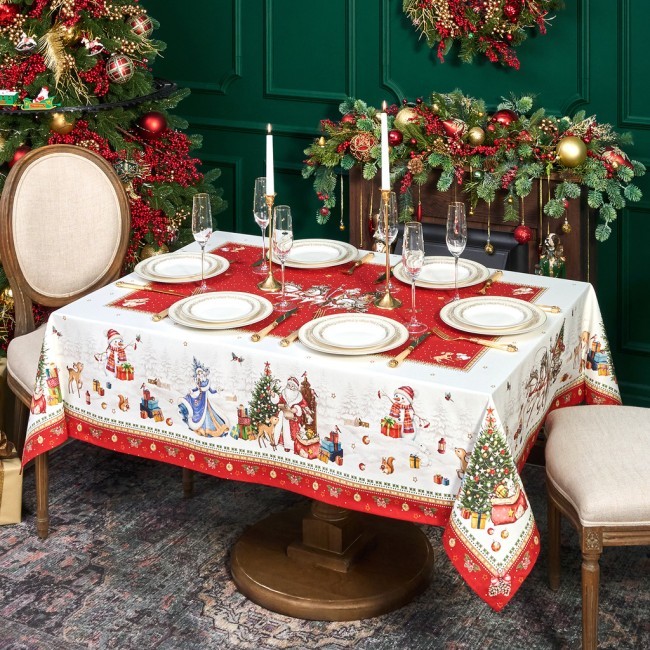 Скатерть "с новым годом" 140х180см, красный, 100% хлопок,твил пропитка Lefard (850-763-2) Скатерть "с новым годом" 140х180см, красный, 100% хлопок,твил пропитка Lefard (850-763-2)