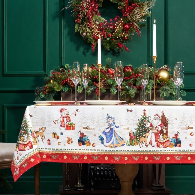 Скатерть "с новым годом" 140х180см, красный, 100% хлопок,твил пропитка Lefard (850-763-2) Скатерть "с новым годом" 140х180см, красный, 100% хлопок,твил пропитка Lefard (850-763-2)