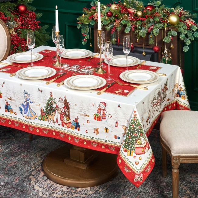 Скатерть "с новым годом" 140х180см, красный, 100% хлопок,твил пропитка Lefard (850-763-2) Скатерть "с новым годом" 140х180см, красный, 100% хлопок,твил пропитка Lefard (850-763-2)
