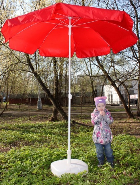 Зонт пляжный Митек ПЭ-180/8 (белый) (52288s94416)