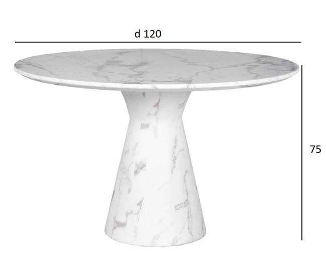 Стол обеденный белый  d120*75см (TT-00010653)