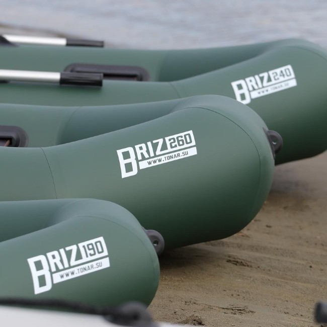 Лодка ПВХ Тонар Бриз 190 с гребками (зеленая) (72572)