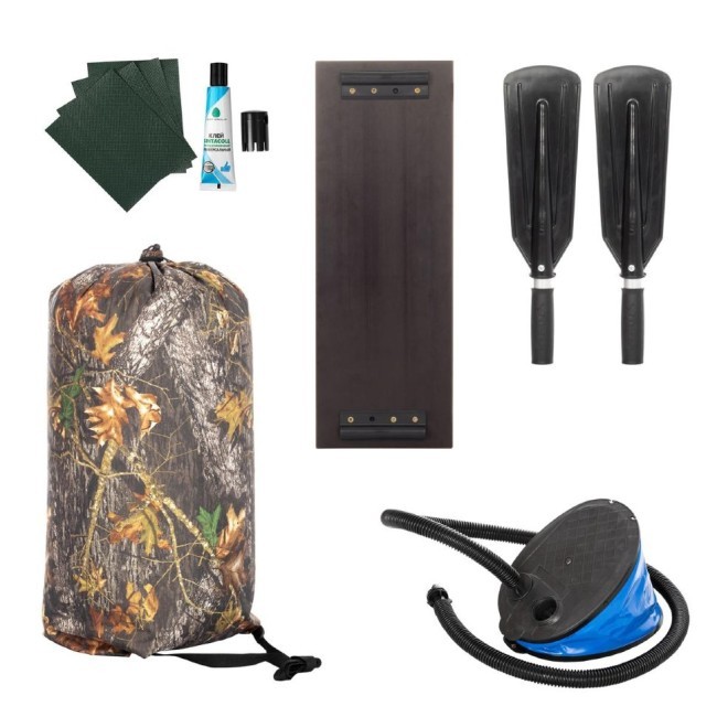 Лодка ПВХ Тонар Бриз 190 с гребками (зеленая) (72572)