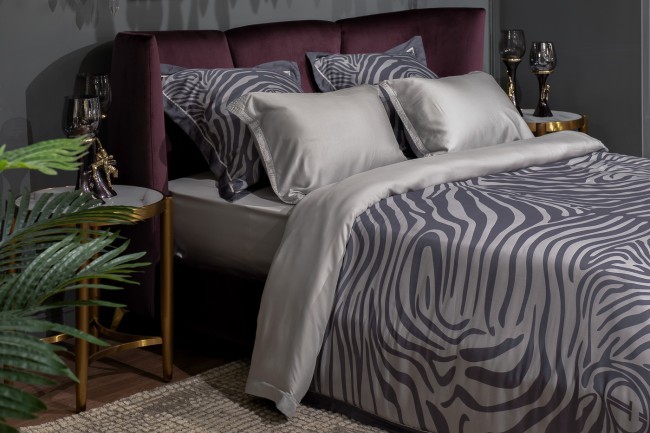 Пододеяльник Саванна принт тенсель серый 145*210 (TT-00011372)