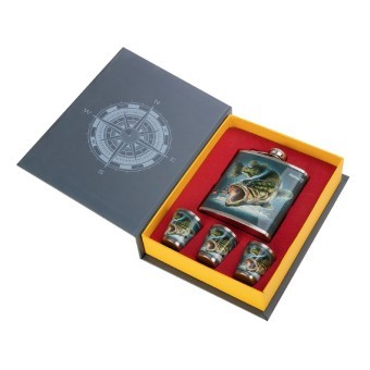 Фляжка и набор стопок Helios Книга рыбака 210 мл HS-KR-F-A20 (69889) Фляжка и набор стопок Helios Книга рыбака 210 мл HS-KR-F-A20 (69889)