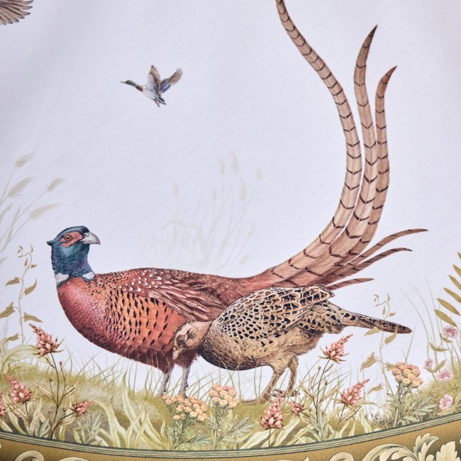 Скатерть  круглая"охота"150 см ,100% хлопок,зеленый ,твил, пропитка Lefard (850-751-23)