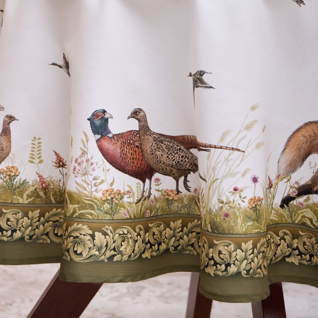 Скатерть  круглая"охота"150 см ,100% хлопок,зеленый ,твил, пропитка Lefard (850-751-23)