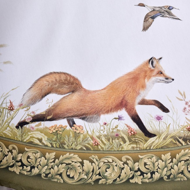 Скатерть  круглая"охота"150 см ,100% хлопок,зеленый ,твил, пропитка Lefard (850-751-23)