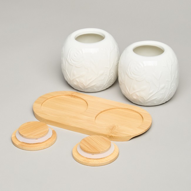 Набор банок lefard "meadow" с дер.крышкой на дер. подставке 2 шт. 19,5*9,5 см 400 мл Lefard (587-210) Набор банок lefard "meadow" с дер.крышкой на дер. подставке 2 шт. 19,5*9,5 см 400 мл Lefard (587-210)