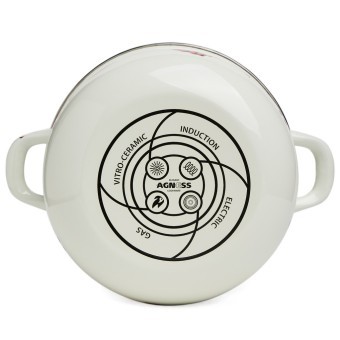 Кастрюля agness эмалированная с эмал.крышкой серия "снегири", 2.8 л, 20*12 см Agness (934-747) Кастрюля agness эмалированная с эмал.крышкой серия "снегири", 2.8 л, 20*12 см Agness (934-747)