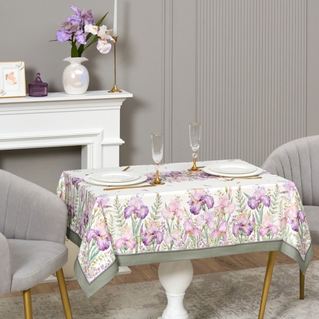 Скатерть ирисы 110х140см ,белый, 100% хлопок,твил пропитка Lefard (850-743-20) Скатерть ирисы 110х140см ,белый, 100% хлопок,твил пропитка Lefard (850-743-20)