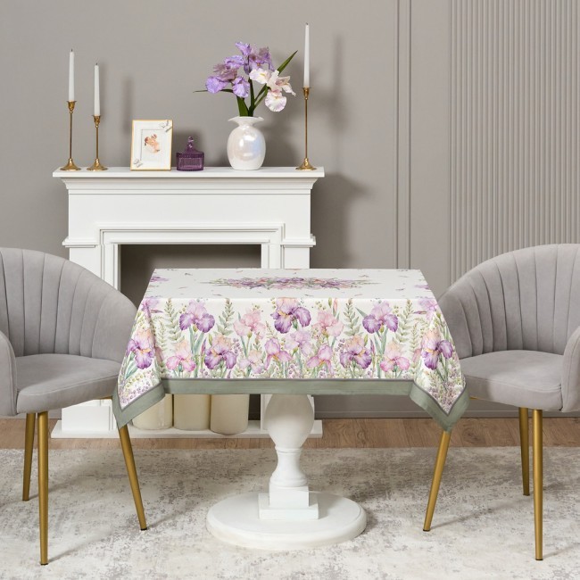 Скатерть ирисы 110х140см ,белый, 100% хлопок,твил пропитка Lefard (850-743-20) Скатерть ирисы 110х140см ,белый, 100% хлопок,твил пропитка Lefard (850-743-20)