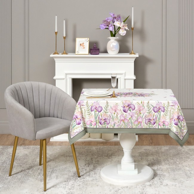 Скатерть ирисы 110х140см ,белый, 100% хлопок,твил пропитка Lefard (850-743-20) Скатерть ирисы 110х140см ,белый, 100% хлопок,твил пропитка Lefard (850-743-20)