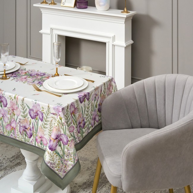 Скатерть ирисы 110х140см ,белый, 100% хлопок,твил пропитка Lefard (850-743-20) Скатерть ирисы 110х140см ,белый, 100% хлопок,твил пропитка Lefard (850-743-20)
