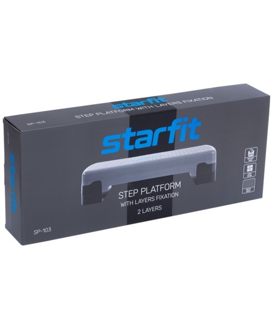Степ-платформа фиксирующаяся STARFIT SP-103 67,5х28,5х15 см, 2-х уровневая (1121621)