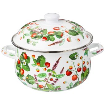 Кастрюля agness эмалированная с эмал.крышкой серия "фруктовая корзина", 3.6 л, 22*13 см Agness (934-563)