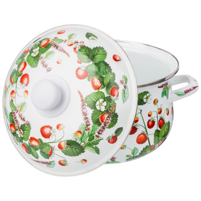 Кастрюля agness эмалированная с эмал.крышкой серия "фруктовая корзина", 3.6 л, 22*13 см Agness (934-563)