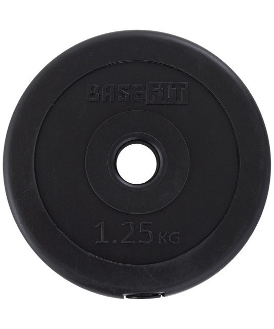Диск пластиковый BASEFIT BB-203 d=26 мм, черный, 1,25 кг (1483991)