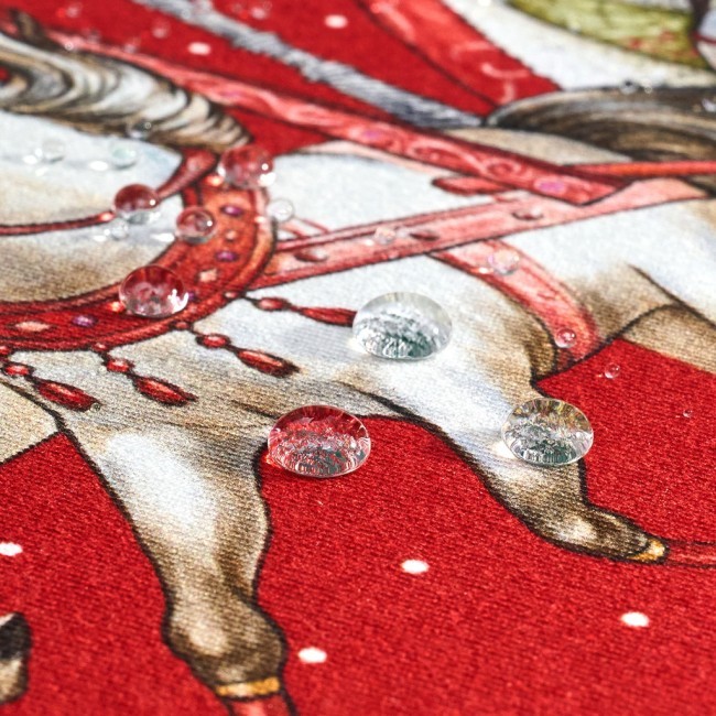 Скатерть круглая  "с новым годом"150 см  ,красный, 100% хлопок ,твил Lefard (850-763-24)