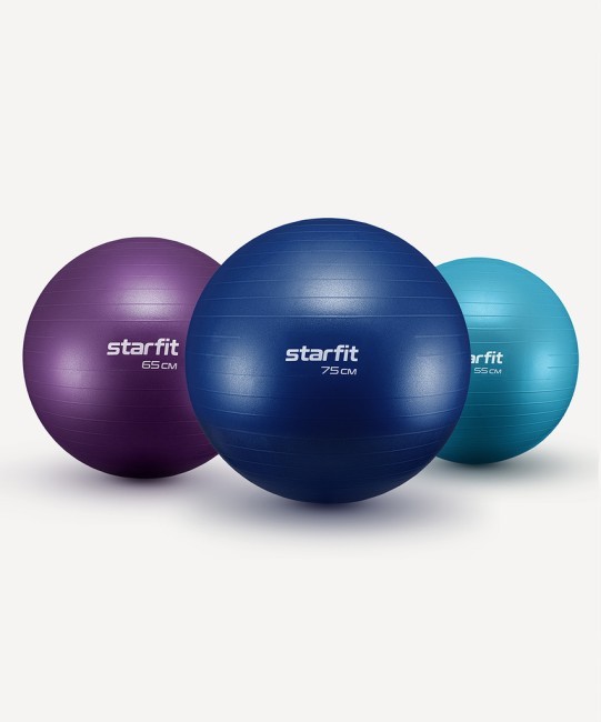 Фитбол STARFIT GB-108 антивзрыв, 1000 гр, фиолетовый, 65 см (1747185)