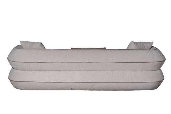 Диван Амели (Amelia) трехместный букле светлый 253*100*67см с бежевым кантом (TT-00016098)