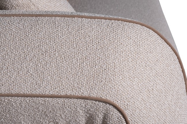 Диван Амели (Amelia) трехместный букле светлый 253*100*67см с бежевым кантом (TT-00016098)