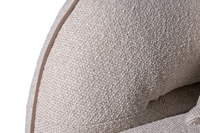 Диван Амели (Amelia) трехместный букле светлый 253*100*67см с бежевым кантом (TT-00016098)