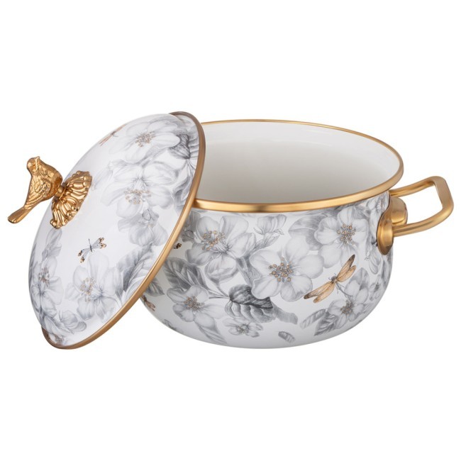 Набор кастрюль lefard эмалированных серия яблоневый сад, 6пр. 2,1л, 2,8л и 3,8л Lefard (950-777)