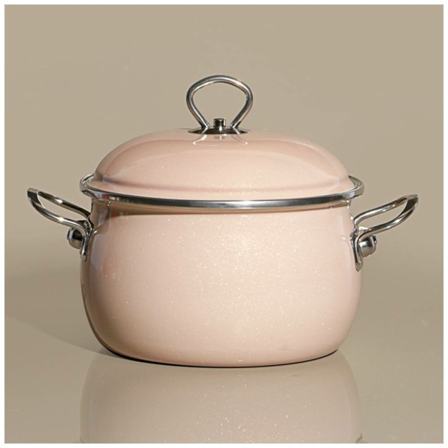 Кастрюля эмалир. с крышкой с эффектом металлик серия "deluxe" цв:розовый 5,2 л. 22х14,5 см Agness (901-098) Кастрюля эмалир. с крышкой с эффектом металлик серия "deluxe" цв:розовый 5,2 л. 22х14,5 см Agness (901-098)