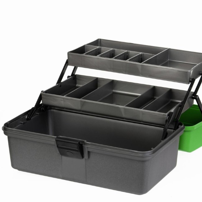 Ящик рыболова Helios двухполочный зеленый (70146)