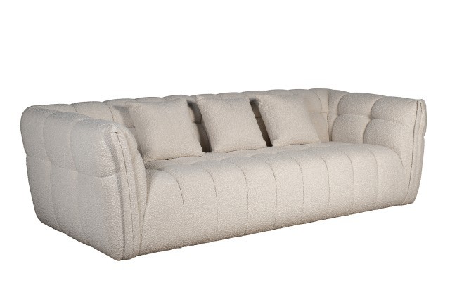 Диван Prato трехместный букле белый 249*106*74см (TT-00013631) Диван Prato трехместный букле белый 249*106*74см (TT-00013631)