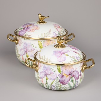 Набор кастрюль agness эмалированных серия "irises", 4пр. 2,1л и 3,8л Agness (950-603)